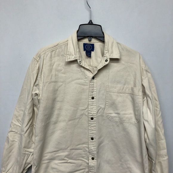 Vintage Gap Men Long Sleeve Cotton Button Snap Shirt Top Size Medium M098 -7 - Picture 6 of 9